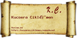 Kucsera Ciklámen névjegykártya